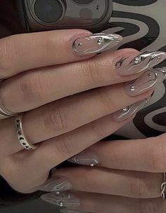 Nails And Rings, Hello Nails, Pretty Gel Nails, Soft Nails, Kawaii Nails, Dream Nails, Funky Nails, Chic Nails