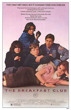 the breakfast club movie poster on display