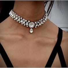 Choker Necklace Pendant Necklace For Women's Crystal AAA Cubic Zirconia Wedding Daily Masquerade Synthetic Gemstones Pearl Crystal Drop Silver / Imitation Diamond / Tattoo Choker Necklace Tattoo Choker Necklace, Rhinestone Choker Necklace, Crystal Choker Necklace, Crystal Bead Necklace, Diamond Choker, Statement Choker Necklace, Rhinestone Choker, Neck Jewellery, Discount Jewelry