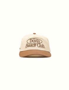 Cotton Twill Snapback Hat Cotton Twill Unstructured Plastic "Stay Front" inside Duvin branded inner taping Beige 5-panel Hats For Spring, Cream Curved Brim Snapback Hat For Summer, Brown Snapback Hat With Short Brim For Summer, Beige 5-panel Baseball Cap For Summer, Cream 5-panel Summer Hat, Beige Trucker Hat With Curved Brim For Beach, Beige Curved Brim Trucker Hat For Beach, Cream Trucker Hat For Beach With Curved Brim, Cream Curved Brim Trucker Hat For Beach