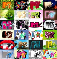 many different pictures with the letters m and n painted on them in various colors, shapes and sizes