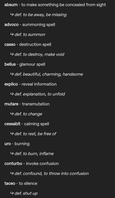 Latin Phrases Witchcraft, Verbal Spells Witchcraft, Spells In Latin Witchcraft, Latin Spells Magic, Types Of Dark Magic, Single Word Spells, Latin Incantations, Latin Witch Spells, Verbal Spells