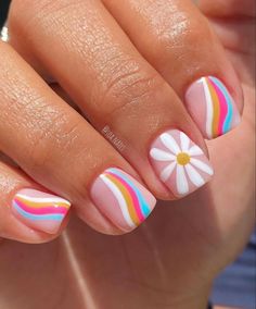 Cute Simple Nails, Colorful Nail, Colorful Nails, Simple Gel Nails, Summery Nails, Her Nails, Cute Gel Nails, Short Acrylic Nails Designs