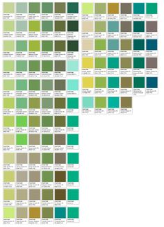 the color chart for different shades of green