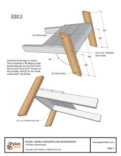 the plans for a bench made out of wood