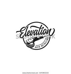 the logo for elevation auto detailing, which has been designed to look like it is being used