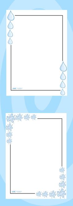 two blank cards with snowflakes and hearts in the middle, on blue background