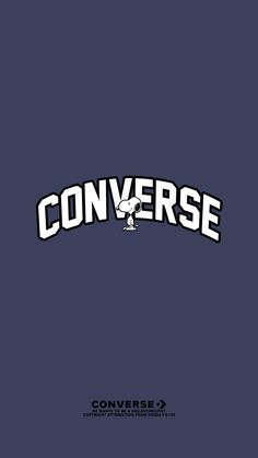 the converse logo on a blue background with white letters that read converse in large font