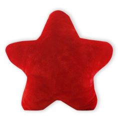 a red star shaped pillow on a white background