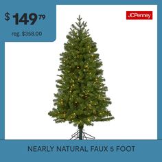 a fake christmas tree with lights on it for $ 19 99 reg $ 35 00