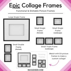 an image of some frames with different shapes and sizes