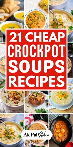 Crockpot soup recipes are perfect for cozy, effortless fall meals. Discover a variety of slow-cooker soup recipes that are hearty and delicious. From creamy crockpot soups to healthy crockpot soups, we've them all. Try fall crockpot soups and winter slow cooker soups to keep warm during the colder months. Enjoy comforting crockpot soups, crockpot chili recipes, and vegetarian crockpot soups. Try these dump-and-go crockpot recipes, like crockpot chicken soups and pasta soup recipes. Best Fall Crockpot Soups, Easy Dump Crockpot Soups, Soups In A Crock Pot Easy, Dump Soup Recipes Crockpot Meals, Best Fall Soup Recipes Crockpot, Budget Friendly Soup Recipes, Fall Crockpot Soups And Stews, Dump Soups In A Crock Pot, Crock Pot Soups And Stews Healthy