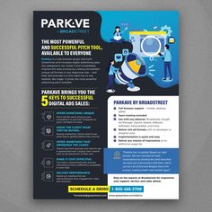 the flyer for parkville is designed to look like it has an image of people working on