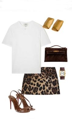 Leopard Outfit Ideas Classy, Parisian Chic Fashion, Outfit Flatlay, Leopard Skirt Outfit, Look Disco, Cheetah Print Outfits, Looks Pinterest, Mode Zara, Chique Outfits