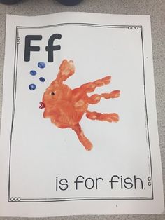 this is an image of a letter f for fish printable craft with watercolors