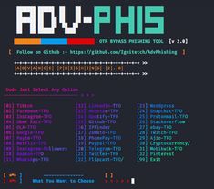 an adv - phi program is displayed on a dark background with the words adv - phi