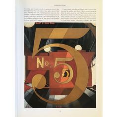 a book with an image of the number five in it's center, surrounded by geometric shapes