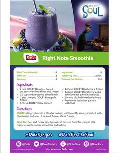 a flyer for a smoothie restaurant