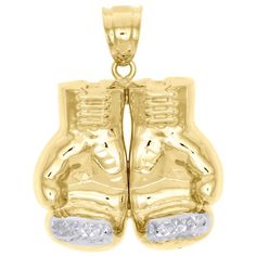 "Jewelry For Less brings to you this real 10k yellow gold Boxing Gloves pendant / charm. It is 100% real genuine gold. The charm will come with the 10K stamp on the bale. This is a very simple and beautiful design for the gold lovers. This pendant is 1.40 inches long and 1.10 inches wide. This pendant weighs approx. 3.7 grams with closed back.(3.7 gr. of 10K Yellow Gold | Length: 1.40\" | Width: 1.10\" | Thickness: 5.75mm | Men's Real Genuine Gold Diamond Cut Mini Boxing Gloves Sport Pendant Cha Gold Boxing Gloves, Gucci Bracelet, 10k Gold Chain, Engraved Bar Necklace, Cable Bracelets, Gold Anklet, Brown Leather Totes, 18k Gold Jewelry, Boxing Gloves