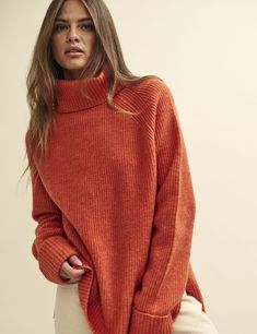 Cord Trousers, Amazing Lace, Roll Neck Jumpers, Oversized Jumper, Line Shopping, Shades Of Orange, Roll Neck, Baby Clothes Shops, Knit Jumper