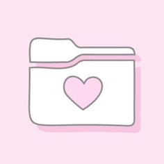 a pink and white folder with a heart in the center on a light pink background