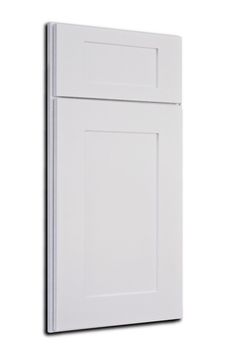 a white kitchen cabinet door on a white wall