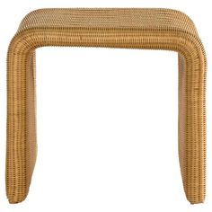 a wicker table with a white background