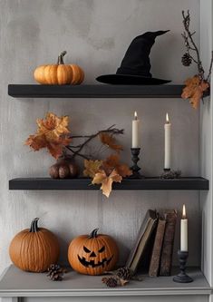 #homedecor, #interiordesign, #homedesign, #decor inspiration Home Halloween Party Food, Halloween Decor For Shelves, Cute Halloween Indoor Decor, Halloween Decorations Bookshelf, Decorating Shelves For Halloween, Spooky Decor Ideas, Tasteful Halloween Decorations, Halloween Decor Bookshelf, West Elm Halloween