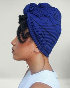 Printed Pleated Head Wrap in Essence Blue | The Wrap Life Navy Blue Print, Voluminous Hair, African Hairstyles, Head Wrap, Hair Art, Scarf Hairstyles, Head Scarf, Head Wraps, Unique Print