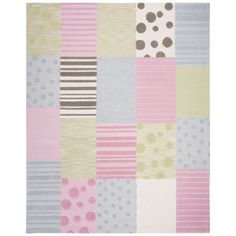 SAFAVIEH Kids Collection SFK322A Handmade Blue / Pink Rug Image 1 Hooked Rugs, Handmade Kids, Pink Area Rug, Rectangular Rugs, Rug Shapes, Cotton Rug, Colorful Design, Contemporary Area Rugs, White Area Rug