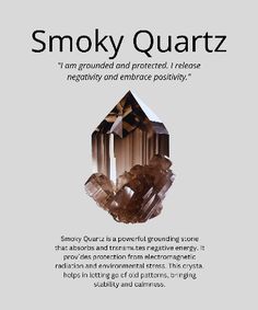 Smoky Quartz is a powerful grounding stone that absorbs and transmutes negative energy. It provides protection from electromagnetic radiation and environmental stress. This crystal helps in letting go of old patterns, bringing stability and calmness. Smokey Quartz Crystal Meaning, Quartz Crystal Meaning, Crystal Knowledge, Sardonyx Stone, Old Patterns, Inner Growth, Electromagnetic Radiation, Smoky Quartz Crystal