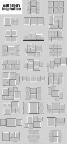 an image of a wall with many different squares and rectangles on it, all in white