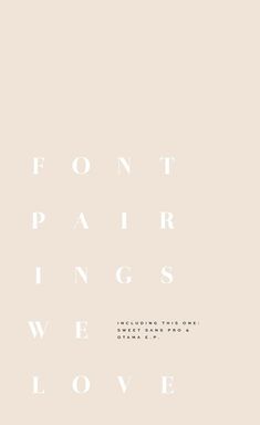 the front cover of font pairs we love