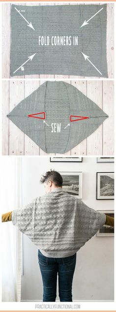 the instructions for how to sew an overstuffed sweater