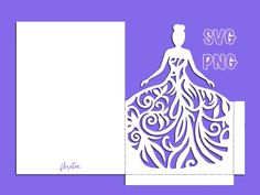 a paper cutout of a dress with the words svg png on it