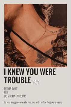 an ad for taylor swift's new album, i knew you were trouble 2012