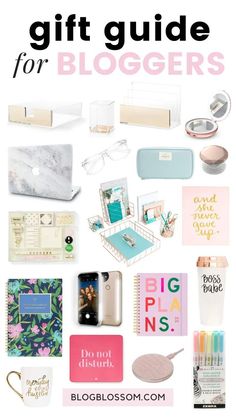 the ultimate gift guide for bloggers with text overlay that reads gifts for bloggers