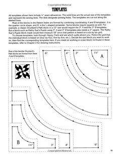 the diagram shows how to make an origami quilt pattern with different shapes and sizes