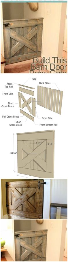 the instructions for how to build a diy barn door from old doors and pallets