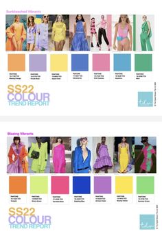 several different color schemes for the ss2 / 2 trend report, including bright colors