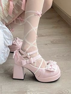 LBSFY - High Heel 8cm Waterproof Platform 2cm Kawaii Lolita Shoes Cute Sweet Girl Japanese Style Single Women Harajuku Anime Shoes Matching Shoes For Dances, Pink And Grey Accessories, Kawaii High Shoes, Quinceanera Shoes Heels Comfortable, Pink Cute Shoes With Bow, Pink Star Heels, Royal High Shoes In Real Life, Kawaii School Shoes Pink, Cute Valentines Shoes