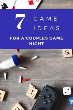 the words 7 game ideas for a couples game night with dices and scrabble