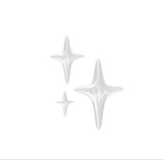 two shiny silver stars against a white background