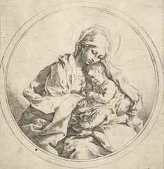 a drawing of an old man holding a baby in his lap and looking at the viewer