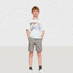 Boy with hands in pocket wearing olive-colored shorts and a white graphic t-shirt with black crew socks and white sneakers. Cargo Joggers, Pull On Pants, The Boys, Boy Fashion, Elastic Waist, Elastic, Pants, How To Wear, Trousers