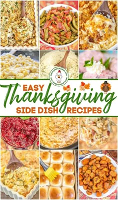 thanksgiving side dish recipe collage with the words easy thanksgiving side dish recipes