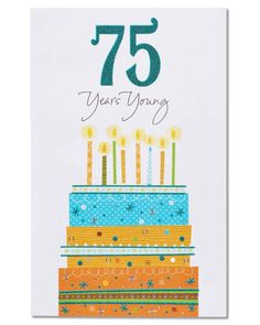 a birthday card with the number 75 on it