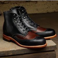 Handmade Men's Classic Ankle Boot, Black & Brown Leather Wing Tip Fashion Boot · leatherworld2014 · Online Store Powered by Storenvy Clarks Boots, Brogue Boots, High Leather Boots, Mens Boots Fashion, Retro Mode, Vintage Boots, Black Leather Boots