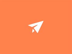 an orange background with a white paper airplane