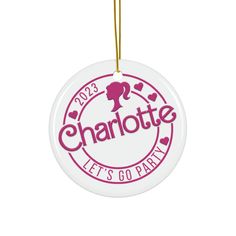 Personalized Girls Christmas Ornament Printify Barbie Christmas Ornaments, Name Boxes, Christmas Barbie, The Enchantments, Round Ornaments, Christmas Girl, Holiday Season, Christmas Tree, Christmas Ornaments